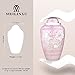 Cremation Urns by Meilinxu - Funeral Urns for Human Ashes Adult Memorial -Hand Made in Brass & Hand Engraved - Display Burial Urn At Home or in Niche at Columbarium (Pink Brilliant Butterflies, Large)