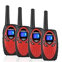 Bobela Kids walkie talkies 4 Pack, Funny and Novelty Birthday Gifts for 3,4,5,6,7,8,9,10,11 Years Old Boy and Girls,Easter Gift, Simple Button and Easy to Use in Football Party(M880 Red)