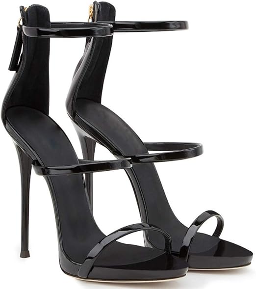 black strappy evening shoes