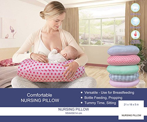 image for Comfortable Printed Cotton Nursing Pillow for Mom and Baby by All Amer