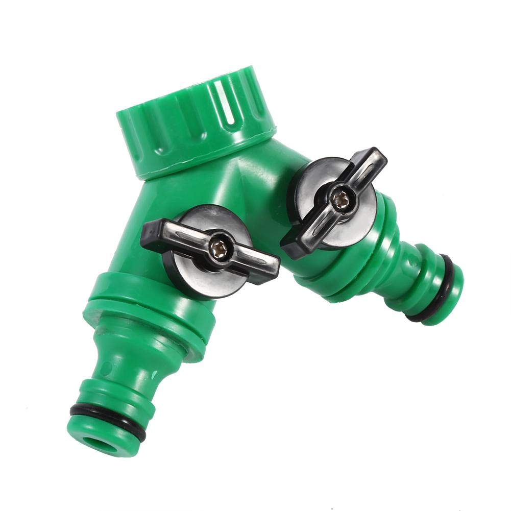 Quick Connector Hose Pipe 2-Way Y Tap Adapter for Garden Lawn Watering Drip Irrigation System with Switch Fitting 3/4 Inch