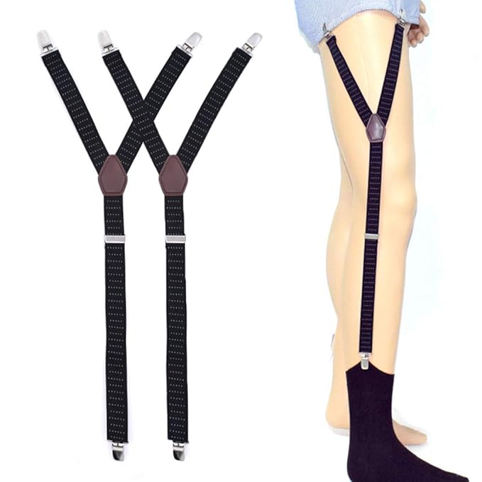 Galaxer Y-Stil Hemdhalter 1 Paar Schwarz Elastischer und Rutschfester Hemd Halter Shirt Stays Hält das Hemd Einheitsgröße für