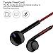 TOBETB Wired Sports Earbuds In Ear Headphones for iPhone Android Laptop Black & Red