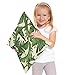 Moslion Palm Leaves Pillow,Home Decorative Throw Pillow Cover Tropical Dense Jungle Palm Leaves Cotton Linen Cushion for Couch/Sofa/Bedroom/Livingroom/Kitchen/Car 18 x 18 inch Square Pillow case