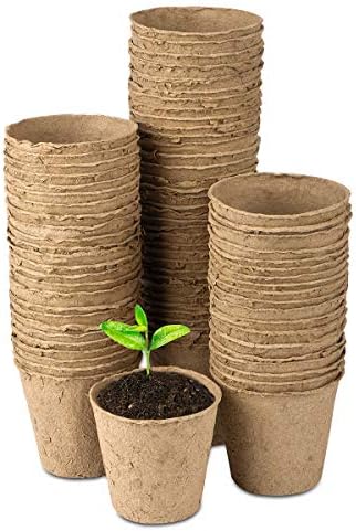3'' Round Peat Pots Plant Starter Nursery Pots for Seedings Organic Biodegradable Seed Starter Pots, Bulk 80 Pack