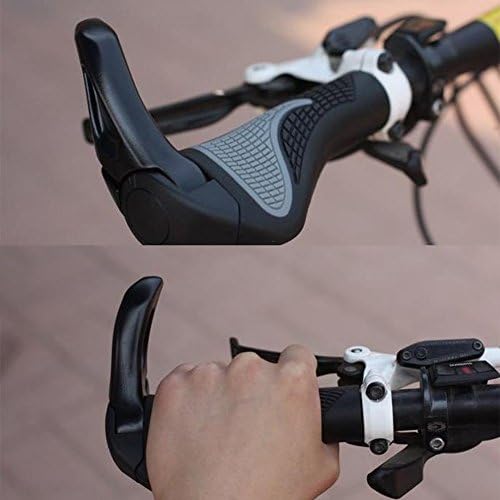 Gouptec 1Pair Mountain Bike /Bicycle Grips Rubber Bicycle Ergonomic Handle bars Grips Bike Accessories Cycling Lock On Ends Rubber BMX MTB Mountain (Black)