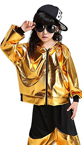 La moriposa Unisex Kids Hip-hop Jazz Performance Costumes Dancing Halloween Coat of Paint Hooded Long Sleeve Pants Set