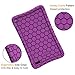 Fintie Silicone Case for All-New Amazon Fire 7 Tablet (7th Generation, 2017 Release) - [Honey Comb Upgraded Version] [Kids Friendly] Light Weight [Anti Slip] Shock Proof Protective Cover, Purple
