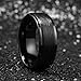 King Will Classic 8mm Tungsten Carbide Ring Black Brushed Two Grooved Center Mens Wedding Band