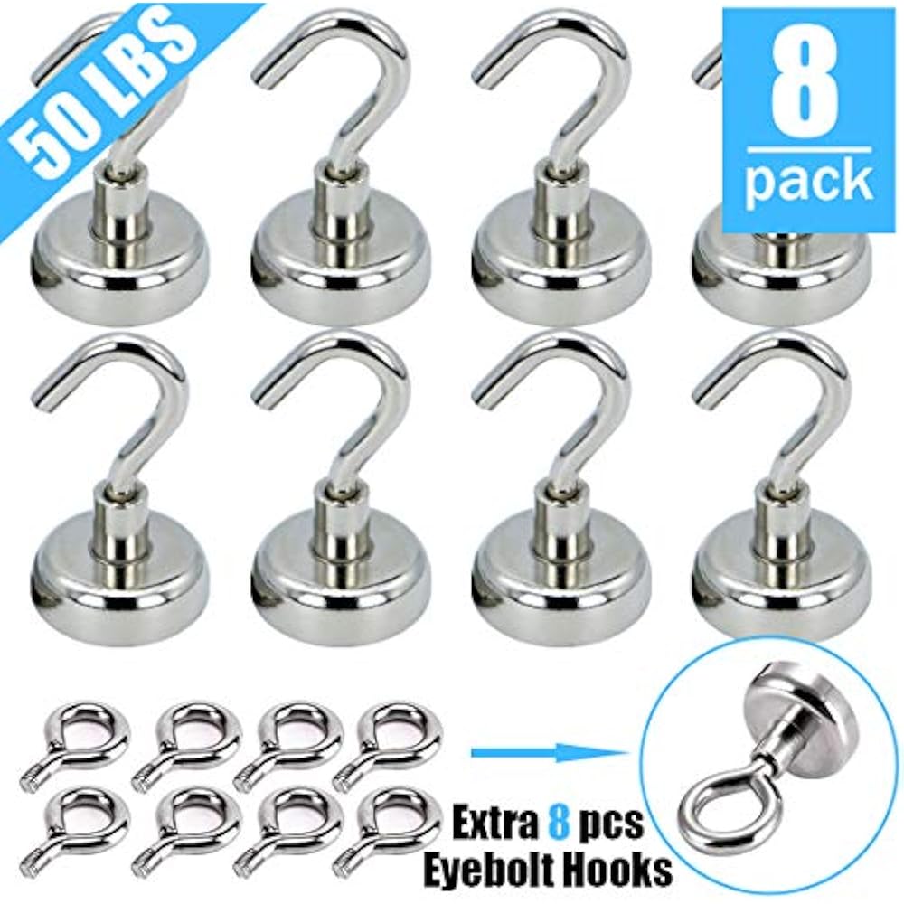 6Pack 90LBS Swivel Swing Powerful Hooks Black Swivel