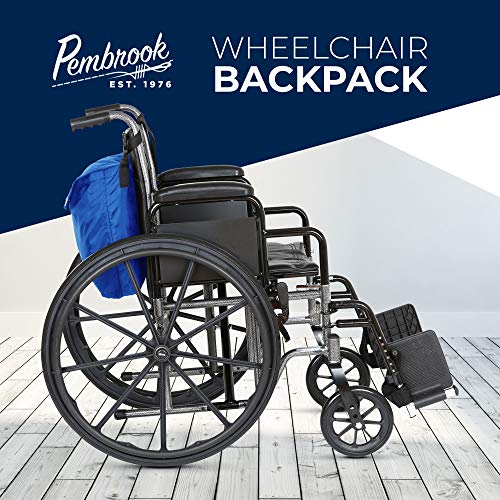 Pembrook Wheelchair Backpack Bag - Wheel Chair and Walker Accessories Side Storage Bags - Lightweight Pack for Mobility, Transport & Travel Portable Devices - Fits Scooter, Electric Wheelchairs & Etc - Thumbnail 5