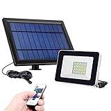 SOLARMKS 18 YK-18A Super Bright 20 LED Waterproof Solar Spotlight,with IR Remote Controls Outdoor Landscape, Multi-Function Lighting for Garden Patio Deck Yard House Driveway, White