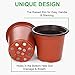 GROWNEER 120-Pack 6 Inch Nursery Pots with Drainage Holes and 15 Plant Labels – Plastic Seed Starter Planter Set for Indoor & Outdoor Gardening Seedling