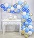 PartyWoo Blue and Gold Balloons, 12 Inch Royal Blue Balloons, Baby Blue Balloons, Gold Confetti Balloons, Blue and White Balloons, Blue White Gold Balloons for Blue and Gold Party Decorations