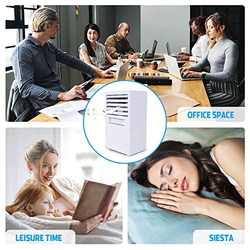 JUANANIUG Air Conditioner Fan, Mini Portable Desktop Fan, Small 9.5-inch Desktop Evaporative Air Cooler Circulator Humidifier, for Personal Desktop Table Fan Nightstand Office Dorm, Super Quiet