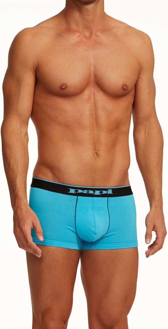 Papi Men's Stylish Brazilian Solid and Print Trunks (3-Pack of Men's Underwear): Clothing