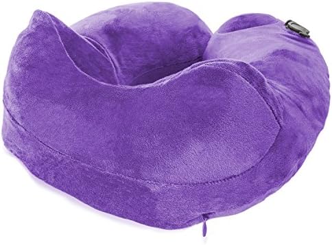 Sleep Restore Inflatable Travel Neck Pillow - Best Traveling Pillow For Neck Pain Relief &amp; Orthopedic Support - Purple