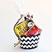 Cupcake Wrappers - Wedding, Bridal & Baby Shower, Birthday Party Supplies, Reversible Neutral Gender Dessert Wraps - Nautical, Air Force (Navy Chevron & White Stripe, 24 Count)