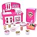 19 PCs Kitchen Appliance Toys with Kitchen, Refrigerator, Pot and Tableware, Pretend Play Set for Kids, Play Kitchen Appliance