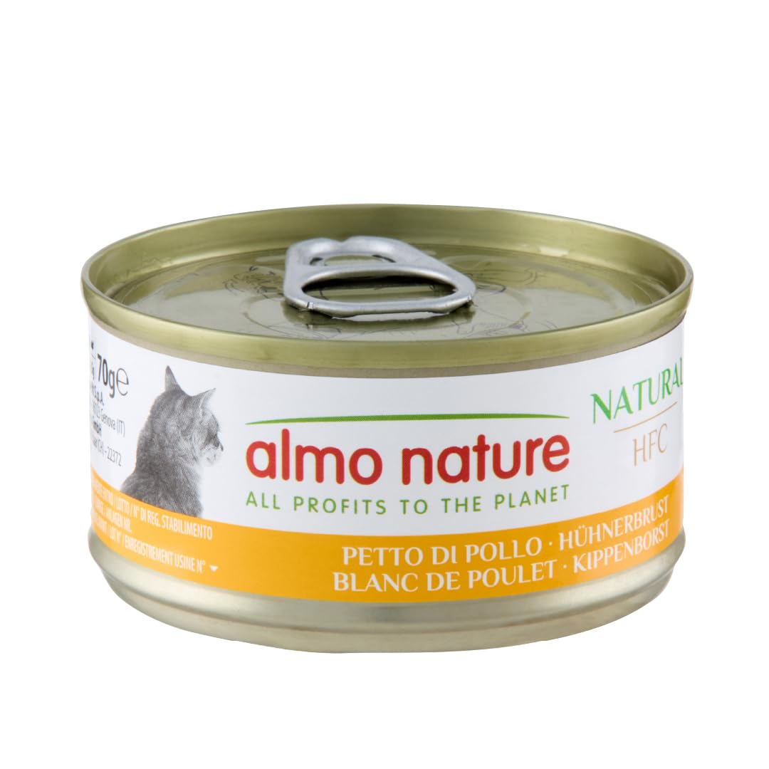 almo nature HFC Natural - Wet Cat Food with Chicken Breast (Pack of 24 x 70g Tins)
