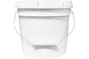 MKS PLASTICS 1 Gallon Bucket & Lid -70 Mil All Purpose Pail - Made in The USA - Muli-Purpose - Food Grade - Contains No BPA Plastic - Recyclable. (White, 1)