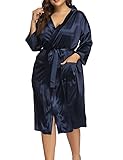 Allegrace Women's Plus Size Sexy Wrap Front Satin