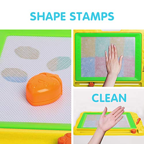 Gamenote Large Magnetic Drawing Board Education Doodle Toys for Kids, Colorful Erasable Magnet Writing Sketching Pad for Toddlers Learning (Yellow)