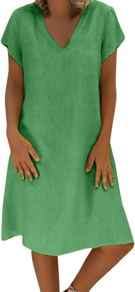 Dresses for Women UK Casual Summer Style Feminino Vestido T-Shirt Cotton Plus Size Ladies Dress Spring Summer 2019