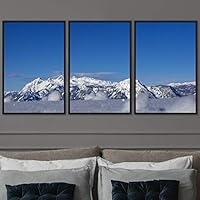 3 Piece Framed Canvas Wall Art Snow Mountain Landscape Canvas Prints Home Artwork Decoration for Living Room,Bedroom - 16