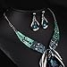 o kl for Women, Engs Choker Blue m Crystal Jewelry Set for Girls Women