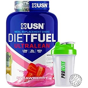 USN Meal Replacement Shake Diet Fuel Ultralean Protein 2KG Weight Loss Powder + Shaker (Strawberry)