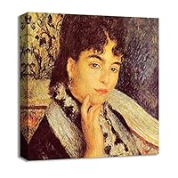Canvas Wall Art Vase of Flowers by Pierre-Auguste Renoir Canvas Prints Home Artwork Decoration for Living Room,Bedroom - 12x12 inches