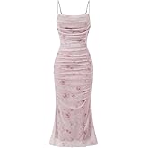 GORGLITTER Women's Floral Spring Summer Wedding Guest Dress Bridal Shower Cocktail Tea Party Beach Midi Sun Dress 2026