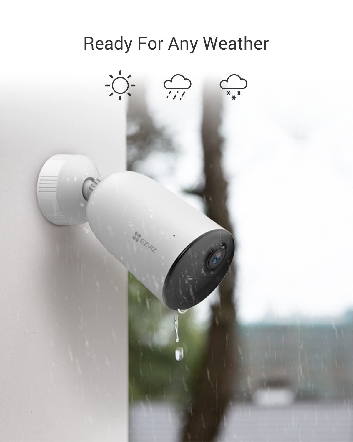 EZVIZ 2MP Battery Surveillance Camera, Wireless WLAN IP Outdoor Camera with 5200 mAh Battery, AI Person Detection, Colour Night Vision, 2-Way Audi, CB3 Kit with Solar Panel