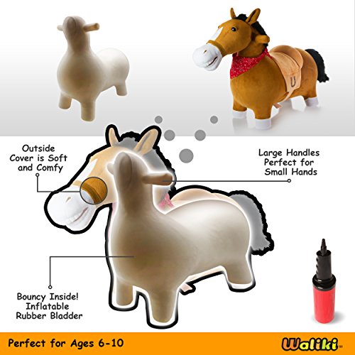 WALIKI Toys Large Size Bouncy Horse Hopper (Hopping Horse, Inflatable Ride-On Pony, Ridding Horse for Kids, Jumping Horse, Pump Included, Same Size As Rody Max)
