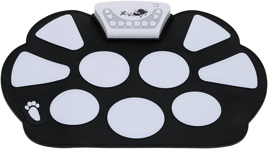 Coondmart Portable Electronic Roll up Drum Pad Kit Silicon Foldable with Stick Children's gifts, Beginner