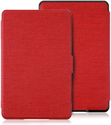 Kindle Paperwhite Case, Magnetic PU Leather Cover Skin, Basic Protective Case Cover for Amazon Kindle Paperwhite 3 1 2, Anti-dust, Auto Wake / Sleep for Amazon, Red