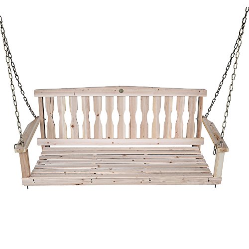 Songsen Outdoor Unfinished 4FT Wooden Porch Swing Chair