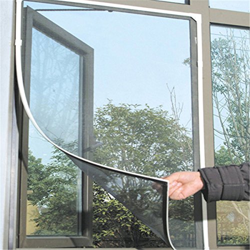 Black DIY Self-Adhesive Window Screen Mesh Net Curtain Invisible Screens Window with Tape Anti Mosquito Bug Easy to Use Take Apart Wash 130cmx150cm