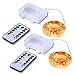 KINGTOP Starry String Lights 2 Pack 16.4Ft 50 LEDs Flexible Copper Wire Battery Powered Fairy String Lights with 8 Modes Remote Control for Holiday Party Wedding Centerpiece Bottle Decoration