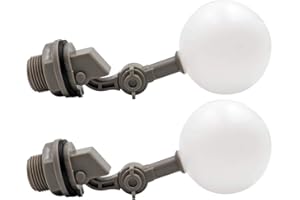 MACGOAL 2 Pcs Float Valve 1/2 or 3/4 Water Float Valve with Adjustable Arm Automatic Fill for Livestock Water Tank Fountains (3/4 Inch)