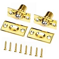 MetaView Door Ball Catch, Set of 2 Solid Brass Adjustable Catch Ball Latches Hardware for Cabinet Closet Furniture Door with Screws (Gold)