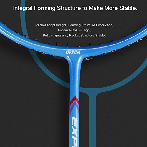 OPPUM 100% Full-Carbon Fiber Professional 2 Player Badminton Racquets Set Super Lightweight Badminton Rackets Including 2 Rackets/1 Carrying Bag/2 Overgrips - Thumbnail 3