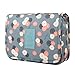 Hanging Travel Toiletry Bag, Waterproof Nylon Makeup/Shaving Kit Organizer for Men and Women - Daisy Mint