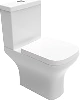 MYB Bathroom Square Close Coupled Toilet Ceramic White Cloakroom Soft Close view 4