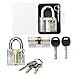 Kyerivs Padlocks Training Set Practice Lock Transparent Lock Crystal Keyed Padlock Cylinder Lock Blade Lock (3Pcs)