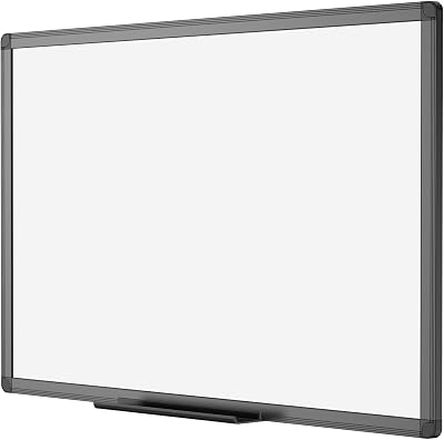 VIZ-PRO Magnetic Drywipe Whiteboard 120 x 90 cm with Frame and Tray