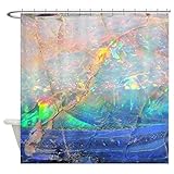 CafePress - opal gemstone iridescent mineral bl Shower Curtain - Decorative Fabric Shower Curtain