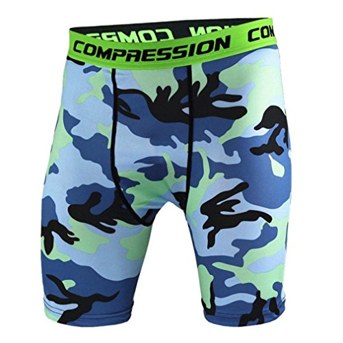 Scaling â˜¸ Men's Fitness Gym Shorts Casual Elastic Waist Camo Harem Pants Training Workout Jogger Sport Short Pants by (Blue, S)