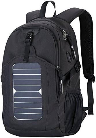 FRN 30~40L Nylon 5.3V Solar Powered Multifunction Backpack Men with Usb Charging(black)